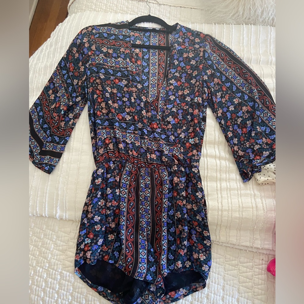 Abbeline Printed Long sleeve Romper Dress